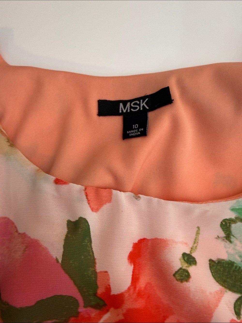 MSK Pink Floral Sleeveless High-Low Belted Dress - Picture 4 of 5